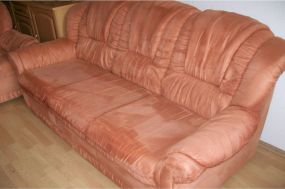 gereingte Mickrofaser Couch Farbe terracotta
